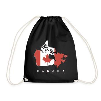 Silhouette du Canada avec feuille d’érable - Sac de sport léger - noir - Devant