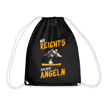 Mir Reichts Ich Geh Angeln - Turnbeutel - Schwarz - Vorne