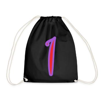 1 - Drawstring Bag - black - Front