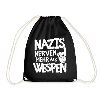 Nazis nerven mehr als Wespen - Turnbeutel - Schwarz - Vorne