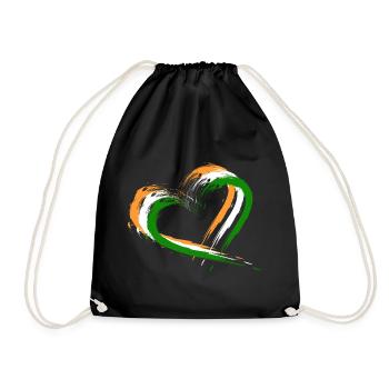 Herz Bürste Flagge Indien Design Neu Vektor Fahne - Turnbeutel - Schwarz - Vorne