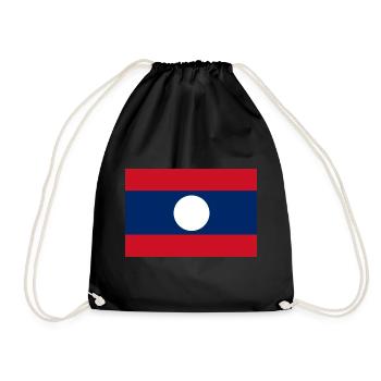 Flagge von Laos - Turnbeutel - Schwarz - Vorne