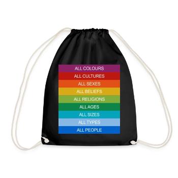Tolerance Equality Inclusion Tolerance Pride Queer - Drawstring Bag - black - Front
