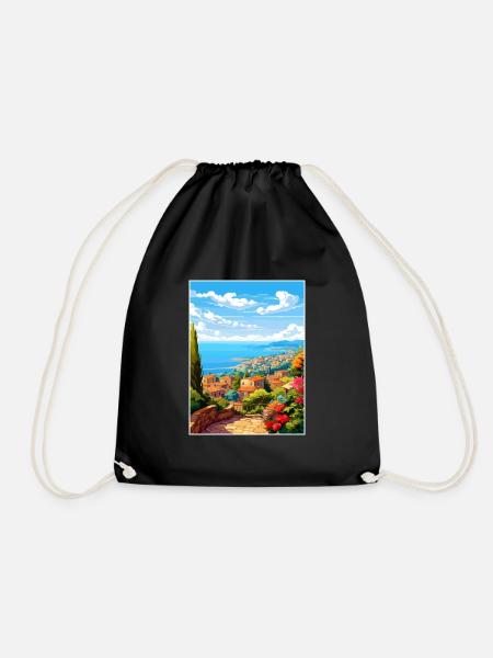Cote D Azur Frankreich Vintage Reiseposter Souvenir - Turnbeutel - Schwarz