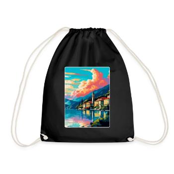 Lac de Côme Italie Affiche de voyage vintage Souvenir WPA - Sac de sport léger - noir - Devant
