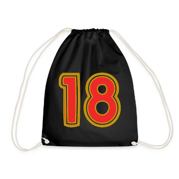 18. 18 YEARS OLD. 18th ANNIVERSARY. 18 BIRTHDAY. - Drawstring Bag - black - Front