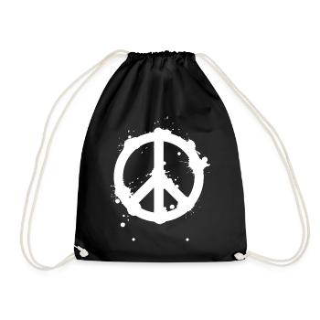 Peace Splash Guerrilla Print Style - Drawstring Bag - black - Front