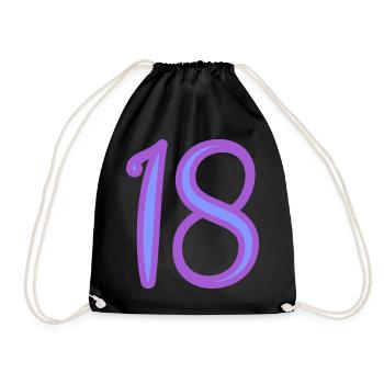 18. 18 YEARS OLD. 18th ANNIVERSARY. BIRTHDAY 18 YEARS. - Drawstring Bag - black - Front
