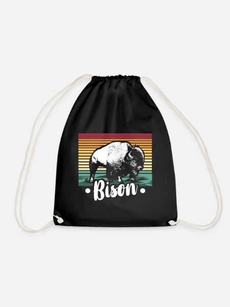 Zotteliger Bison Steppenbewohner - Turnbeutel - Schwarz