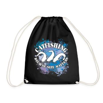 Poisson-chat Wels Waller sur des taches de couleur - Sac de sport léger - noir - Devant
