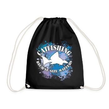 Silhouette de poisson-chat Wels Waller et taches de couleur - Sac de sport léger - noir - Devant