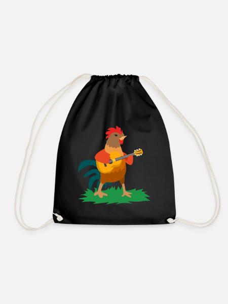 Rockiges Federvieh Gitarrensolo - Turnbeutel - Schwarz