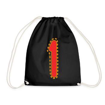 1. 1 AN. 1er ANNIVERSAIRE. ANNIVERSAIRE 1 AN - Sac de sport léger - noir - Devant