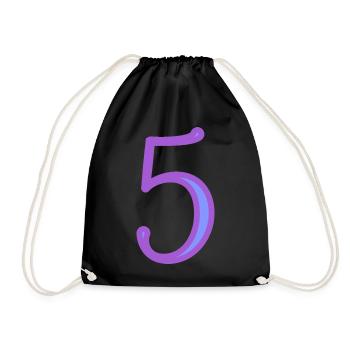 5. FIVE - Drawstring Bag - black - Front