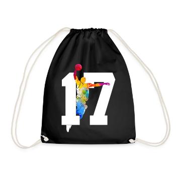 NUMBER 17 BASKETBALL 17TH BIRTHDAY - Drawstring Bag - black - Front