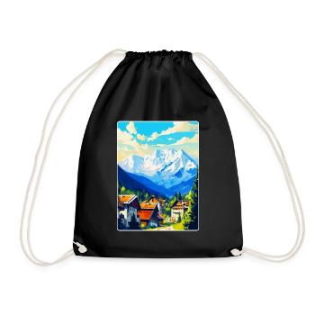 Zakopane Polen Vintage Reiseplakat Souvenir WPA - Turnbeutel - Schwarz - Vorne