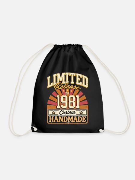 Limited 1981 Lustige Sprüche Geschenk Geburtstag - Turnbeutel - Schwarz