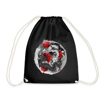 Der Drache, Ryu, ist ein mythisches Wassertier - Turnbeutel - Schwarz - Vorne