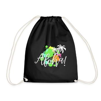 Aloha Tropen-Splash - Turnbeutel - Schwarz - Vorne