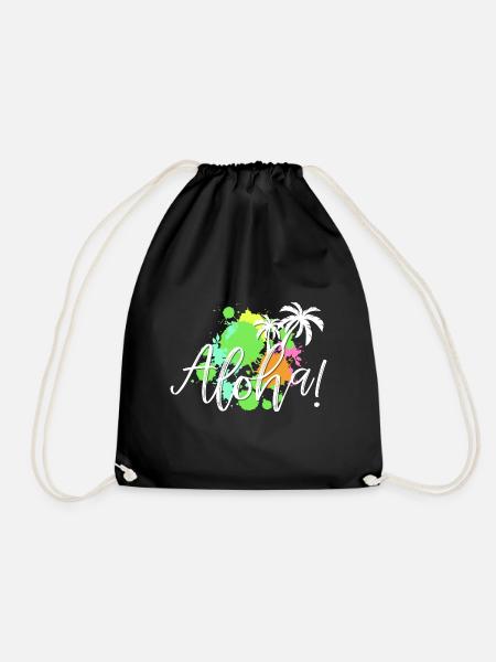 Aloha Tropen-Splash - Turnbeutel - Schwarz