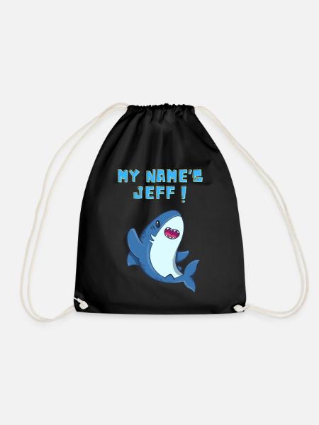 Mein Name ist Jeff, der süße Landhai - Turnbeutel - Schwarz
