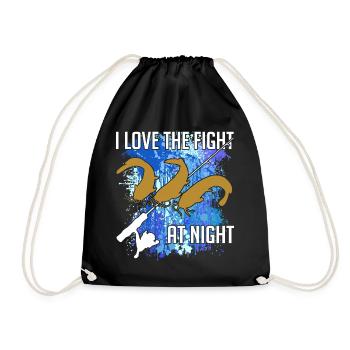 Poisson-chat Poisson-chat Pêche Silhouette de poisson-chat et taches de couleur - Sac de sport léger - noir - Devant