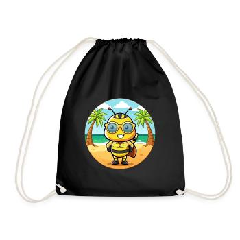 Biene Lustige Cartoon Sommer Strand Sonnenbrille - Turnbeutel - Schwarz - Vorne