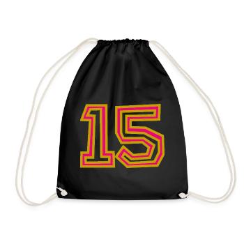 15. 15 YEARS. 15th ANNIVERSARY. 15 YEAR ANNIVERSARY. - Drawstring Bag - black - Front