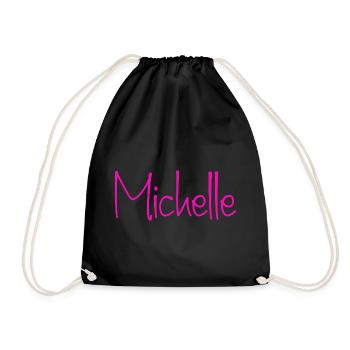 Michelle Neon-Handschrift - Turnbeutel - Schwarz - Vorne