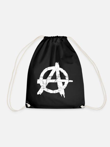 Grunge Anarchie Graffiti Symbol - Turnbeutel - Schwarz