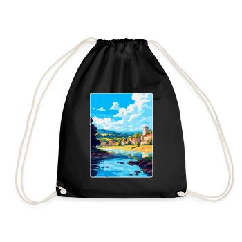 Dordogne France Vintage Travel Poster Souvenir WPA - Drawstring Bag - black - Front