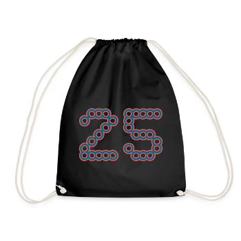 25. 25 YEARS. 25th ANNIVERSARY. 25 YEARS ANNIVERSARY. - Drawstring Bag - black - Front