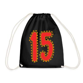 15. 15 ANS. 15e ANNIVERSAIRE. ANNIVERSAIRE 15 ANS. - Sac de sport léger - noir - Devant