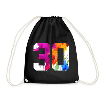 NUMBER 30 YEARS OLD 30TH BIRTHDAY - Drawstring Bag - black - Front