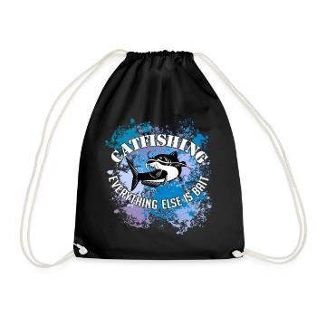 Poisson-chat Wels Waller sur des taches de couleur - Sac de sport léger - noir - Devant