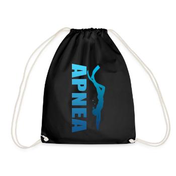 Freitaucher-Freitaucher-Geschenk-Tauchersport - Turnbeutel - Schwarz - Vorne