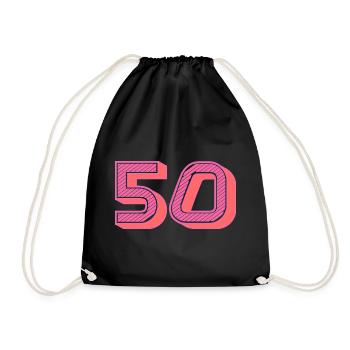 50. 50 YEARS. 50th ANNIVERSARY. 50TH ANNIVERSARY. - Drawstring Bag - black - Front