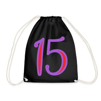 15. 15 ANS. 15e ANNIVERSAIRE. ANNIVERSAIRE 15 ANS. - Sac de sport léger - noir - Devant