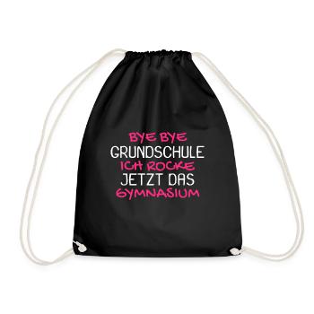 Gymnasium Einschulung Schulbeginn Geschenk - Turnbeutel - Schwarz - Vorne