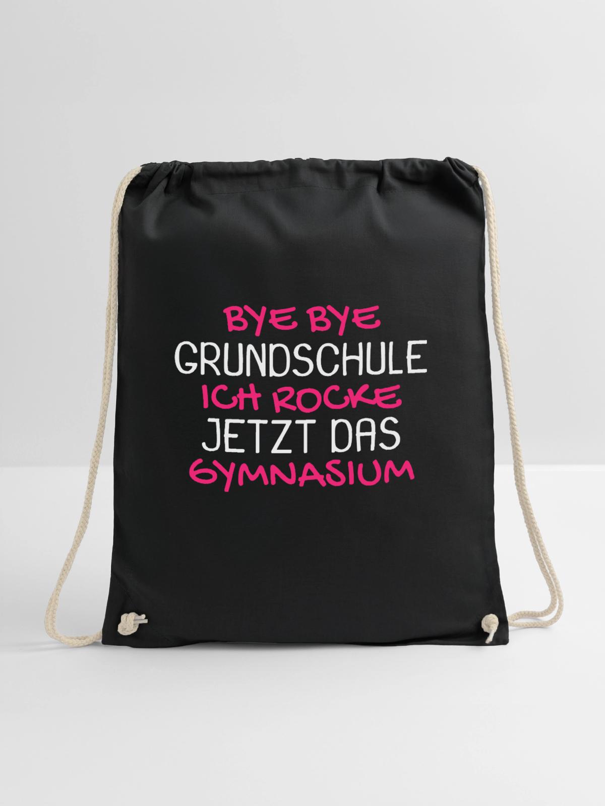 Gymnasium Einschulung Schulbeginn Geschenk - Turnbeutel - Schwarz - Vorne