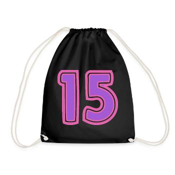 15. 15 ANS. 15e ANNIVERSAIRE. ANNIVERSAIRE 15 ANS. - Sac de sport léger - noir - Devant