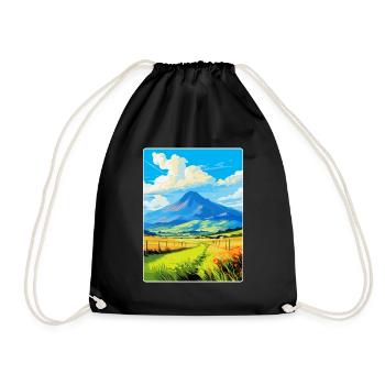 Mourne Mountains Vintage Travel Poster Souvenir - Drawstring Bag - black - Front