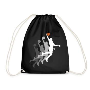 Basketball Spieler Dunking Basketballer Sequenz - Turnbeutel - Schwarz - Vorne