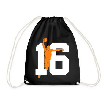 NUMBER 16 BASKETBALL 16TH BIRTHDAY - Drawstring Bag - black - Front
