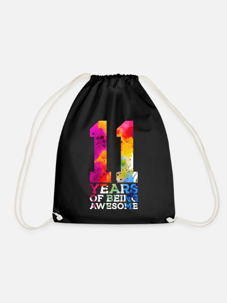11 YEARS OF BEING AWESOME 11. GEBURTSTAG - Turnbeutel - Schwarz