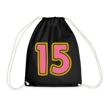 15. 15 ANS. 15e ANNIVERSAIRE. ANNIVERSAIRE 15 ANS. - Sac de sport léger - noir - Devant