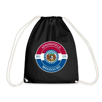 Springfield Missouri Flagge USA Souvenir Abzeichen - Turnbeutel - Schwarz - Vorne