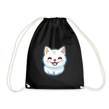 Burmilla Katze Karikatur Aquarell Illustration - Turnbeutel - Schwarz - Vorne