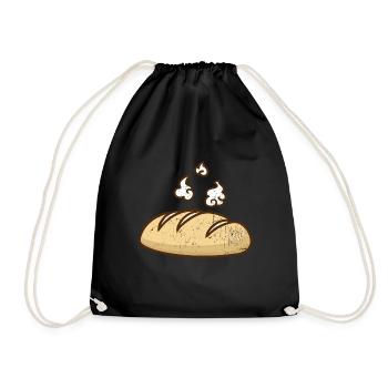 Knuspriges Baguette Frühstücksbrot - Turnbeutel - Schwarz - Vorne