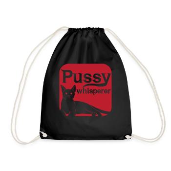 Pussy Whisperer Katzen Flüsterer - Turnbeutel - Schwarz - Vorne